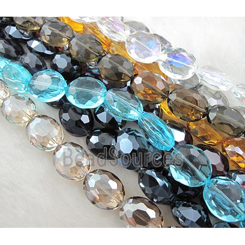 Crystal Glass Beads, faceted, horse eye, Mix color