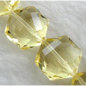 Crystal Glass Beads, faceted hexagon, Mix color