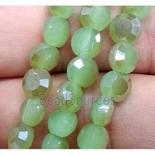 Chinese crystal glass bead, faceted flat round