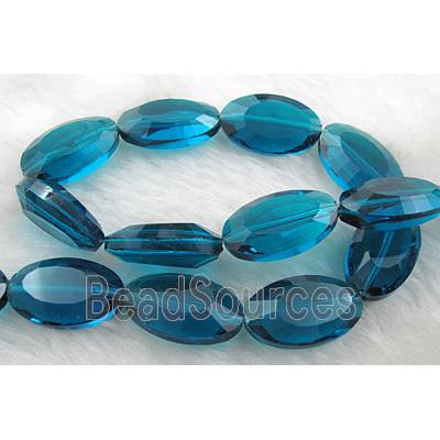 Crystal Glass Beads, faceted, peacock blue