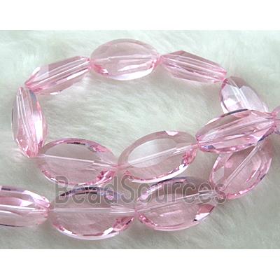 Crystal Glass Beads, faceted, Pink