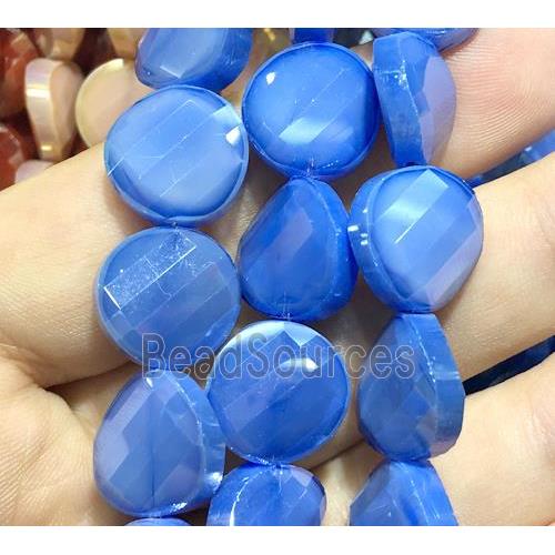 skyblue chinese crystal glass bead, faceted twist