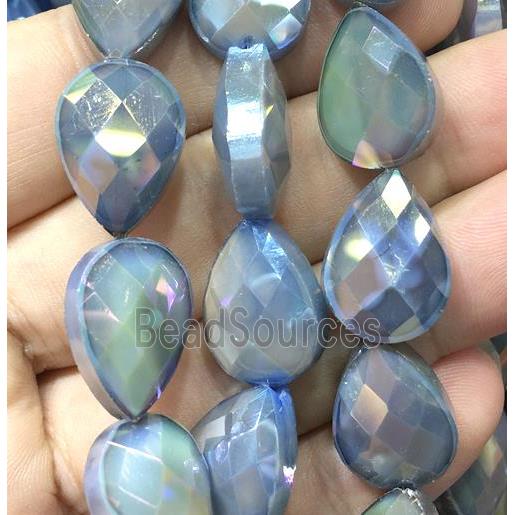 chinese crystal glass bead, faceted teardrop