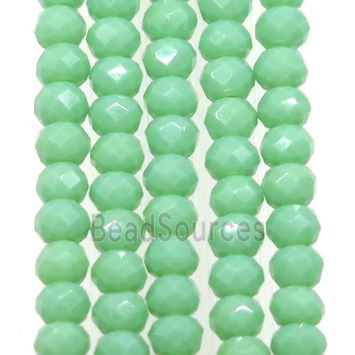 green chinese crystal glass beads, faceted rondelle