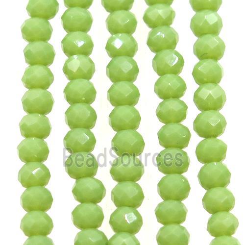 olive chinese crystal glass beads, faceted rondelle