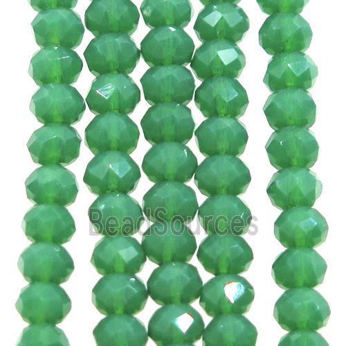 green chinese crystal glass beads, faceted rondelle