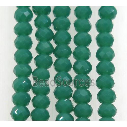 green chinese crystal glass beads, faceted rondelle