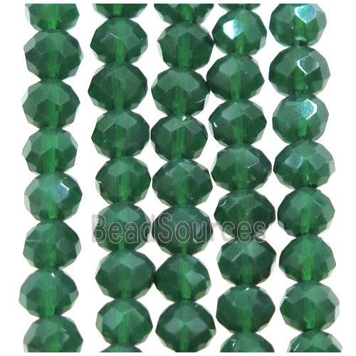 green chinese crystal glass beads, faceted rondelle