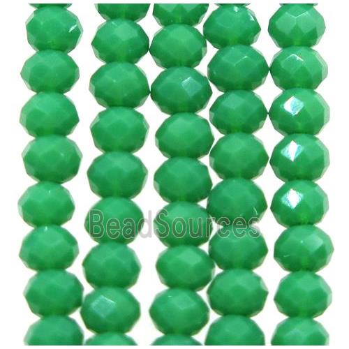 green chinese crystal glass beads, faceted rondelle