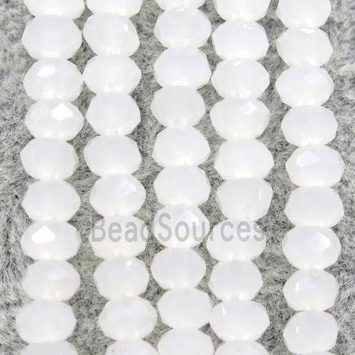 white chinese crystal glass beads, faceted rondelle