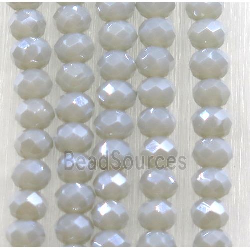 gray chinese crystal glass beads, faceted rondelle