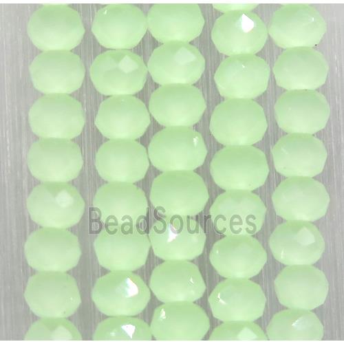 green chinese crystal glass beads, faceted rondelle