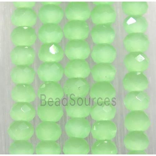 green chinese crystal glass beads, faceted rondelle