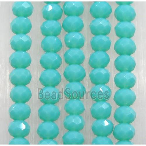 green chinese crystal glass beads, faceted rondelle