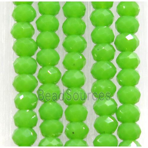 green chinese crystal glass beads, faceted rondelle