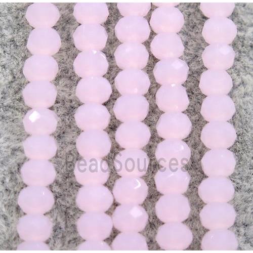 pink chinese crystal glass beads, faceted rondelle