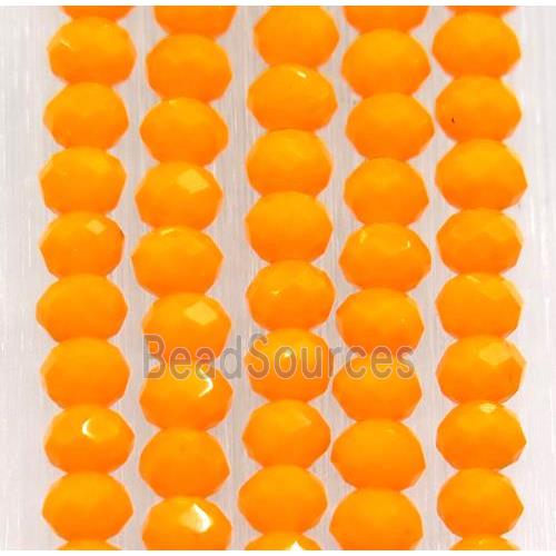 orange chinese crystal glass beads, faceted rondelle