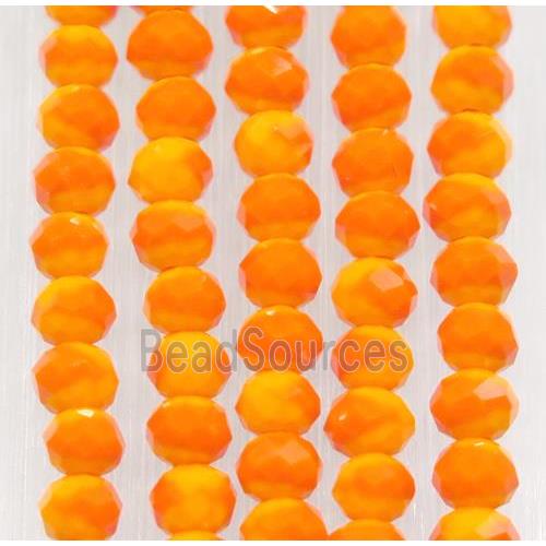 orange chinese crystal glass beads, faceted rondelle