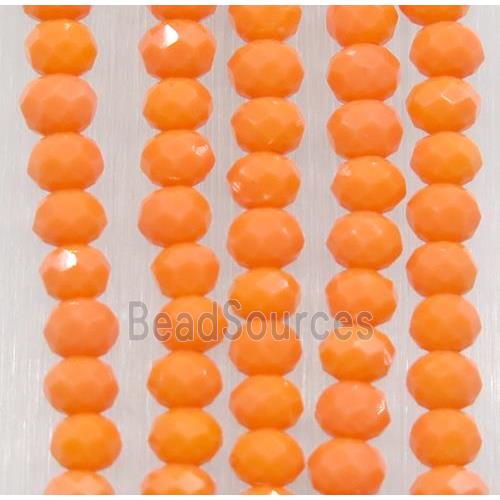 orange chinese crystal glass beads, faceted rondelle