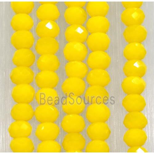 yellow chinese crystal glass beads, faceted rondelle