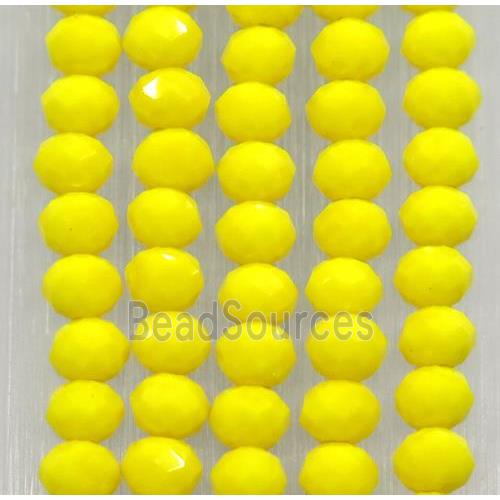 yellow chinese crystal glass beads, faceted rondelle