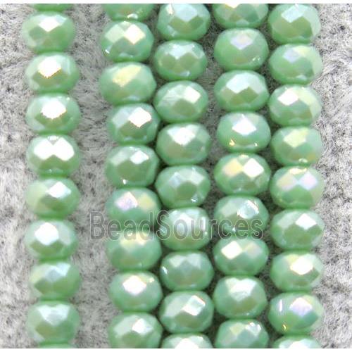 chinese crystal glass beads, faceted rondelle, AB-color electroplated