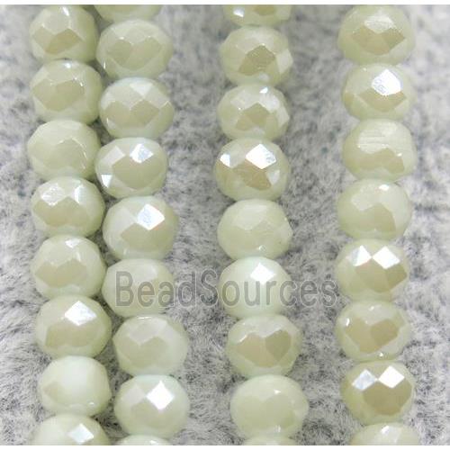 chinese crystal glass beads, faceted rondelle, AB-color electroplated