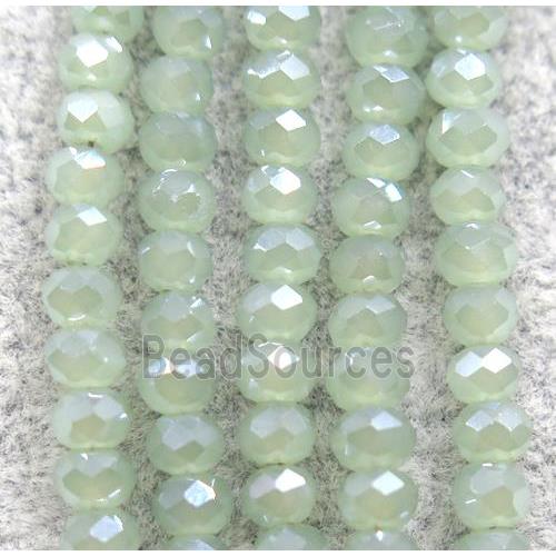 chinese crystal glass beads, faceted rondelle, AB-color electroplated