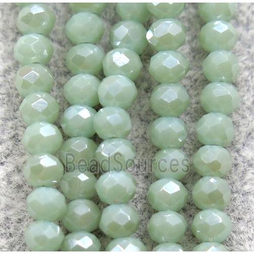 chinese crystal glass beads, faceted rondelle, AB-color electroplated