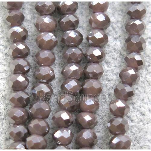 chinese crystal glass beads, faceted rondelle, AB-color electroplated