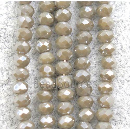 chinese crystal glass beads, faceted rondelle, AB-color electroplated