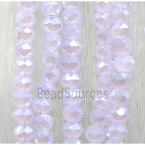 chinese crystal glass beads, faceted rondelle, AB-color electroplated