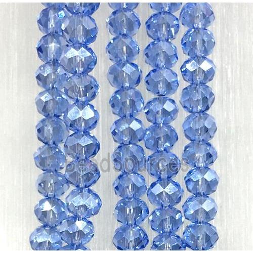 blue chinese crystal glass beads, faceted rondelle