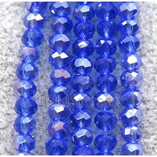 blue chinese crystal glass beads, faceted rondelle