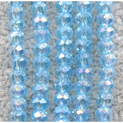 blue chinese crystal glass beads, faceted rondelle