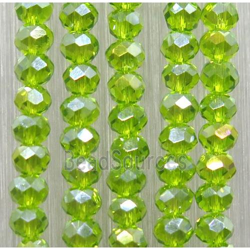 olive chinese crystal glass beads, faceted rondelle