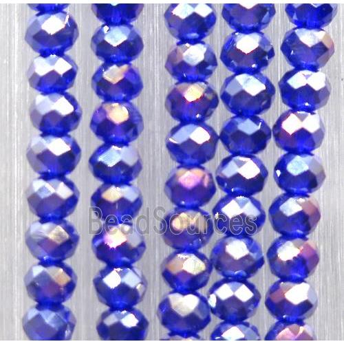 blue chinese crystal glass beads, faceted rondelle