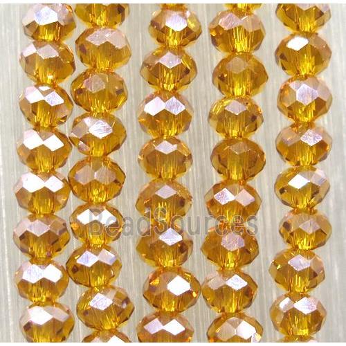 orange chinese crystal glass beads, faceted rondelle