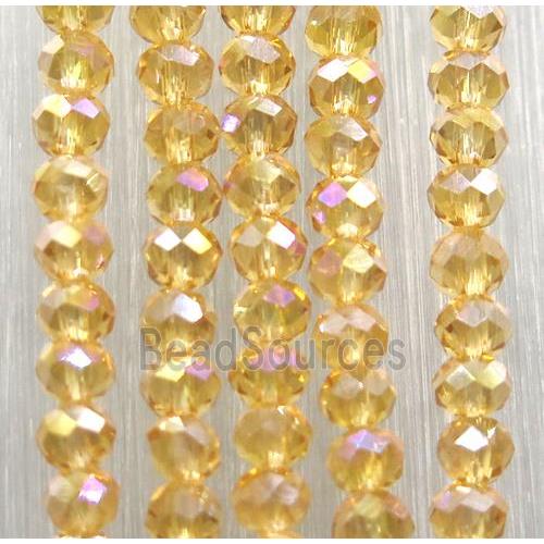 champagne chinese crystal glass beads, faceted rondelle