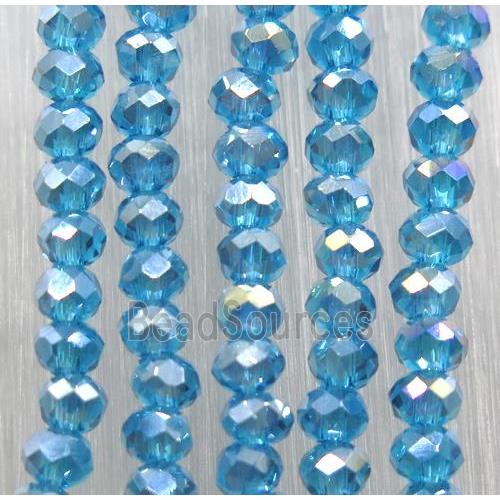 blue chinese crystal glass beads, faceted rondelle