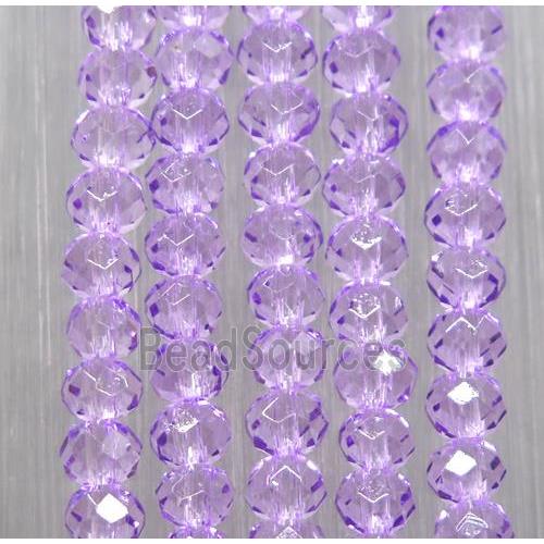 purple chinese crystal glass beads, faceted rondelle