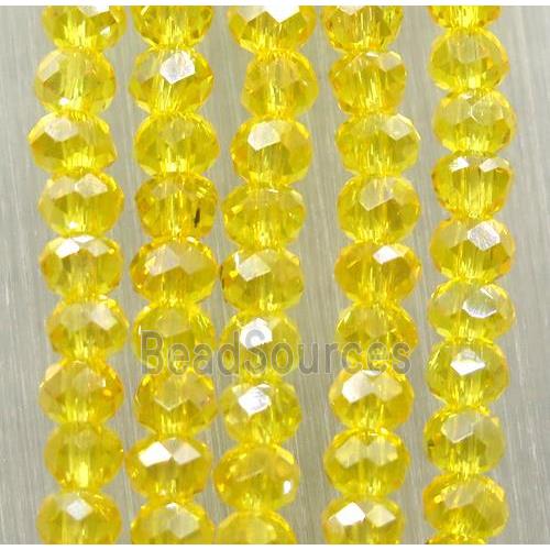 gold chinese crystal glass beads, faceted rondelle