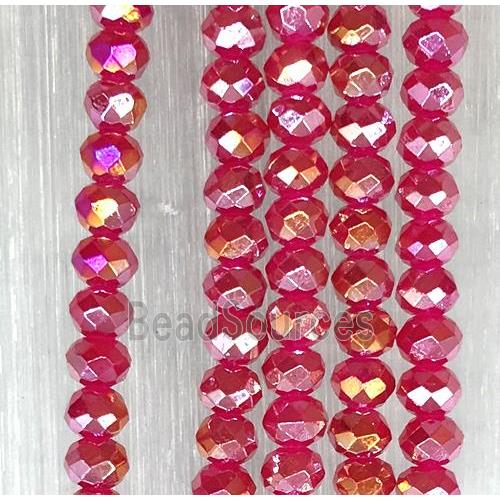 red chinese crystal glass beads, faceted rondelle