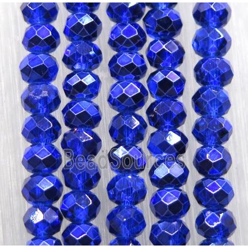 blue chinese crystal glass beads, faceted rondelle