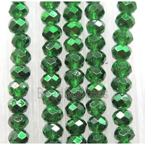 green chinese crystal glass beads, faceted rondelle