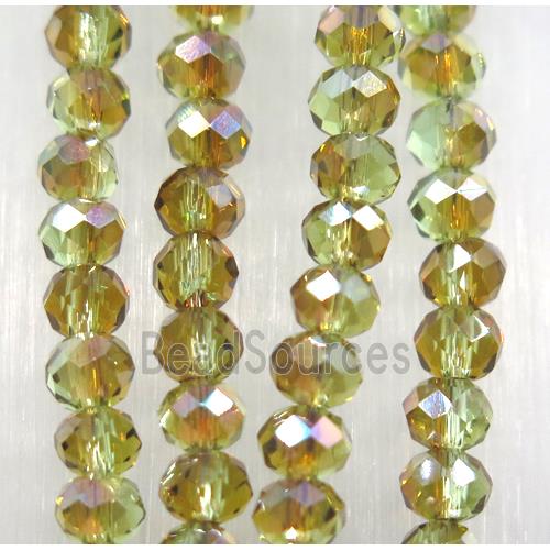 chinese crystal glass bead, faceted rondelle