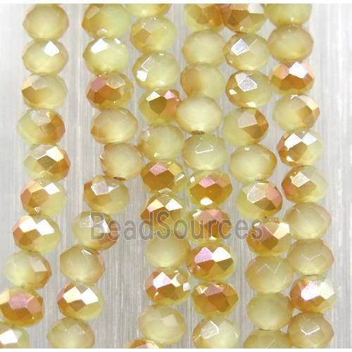 chinese Jadeite Glass beads, faceted rondelle