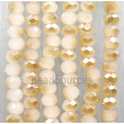 chinese Jadeite Glass beads, faceted rondelle