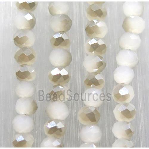 chinese Jadeite Glass beads, faceted rondelle