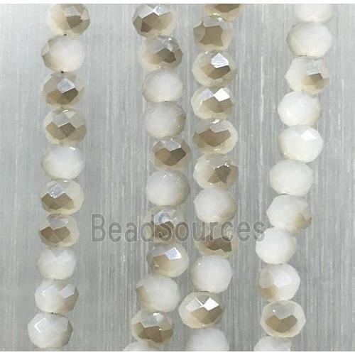 chinese Jadeite Glass beads, faceted rondelle